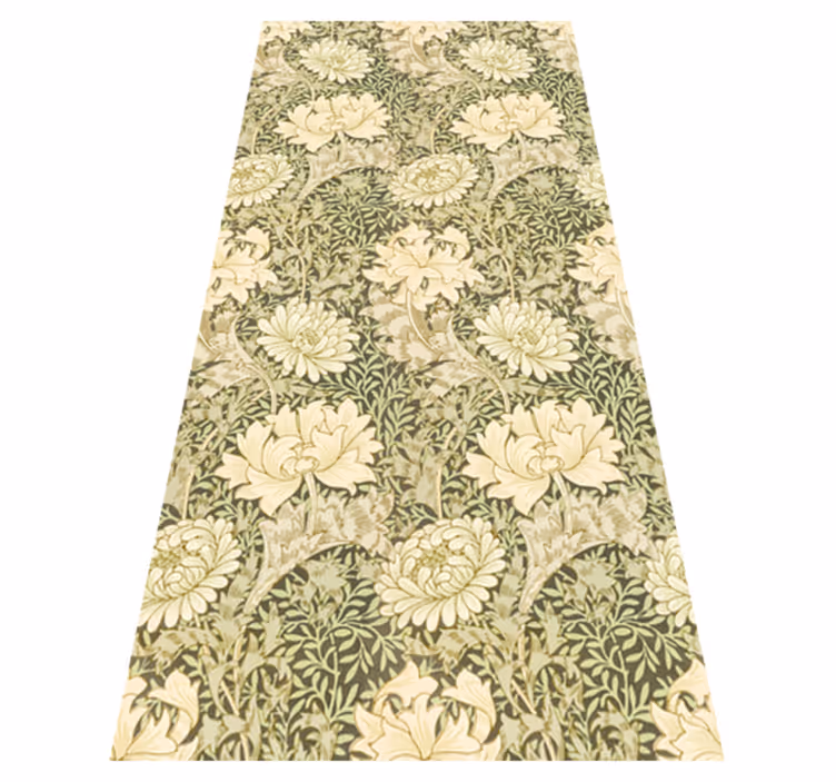Vintage vinyl rug with modern style chrysanthemum - TenStickers