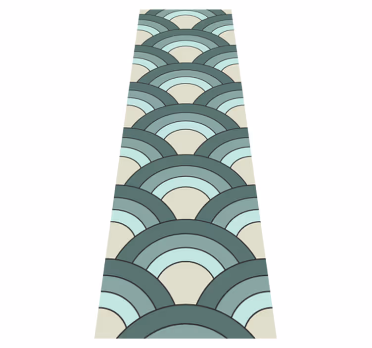 Vintage vinyl rug with blue scaled pattern - TenStickers