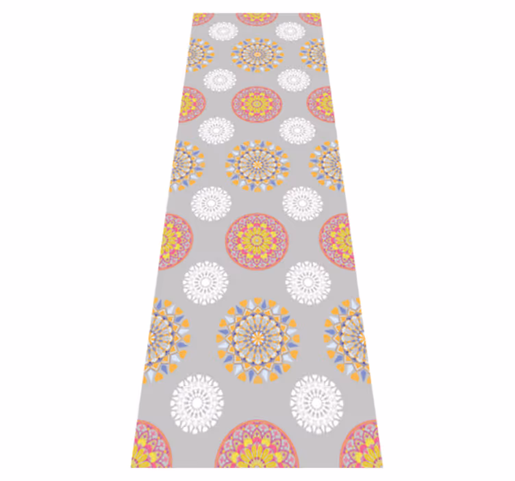 Vintage vinyl rug with colorful mandala circles - TenStickers