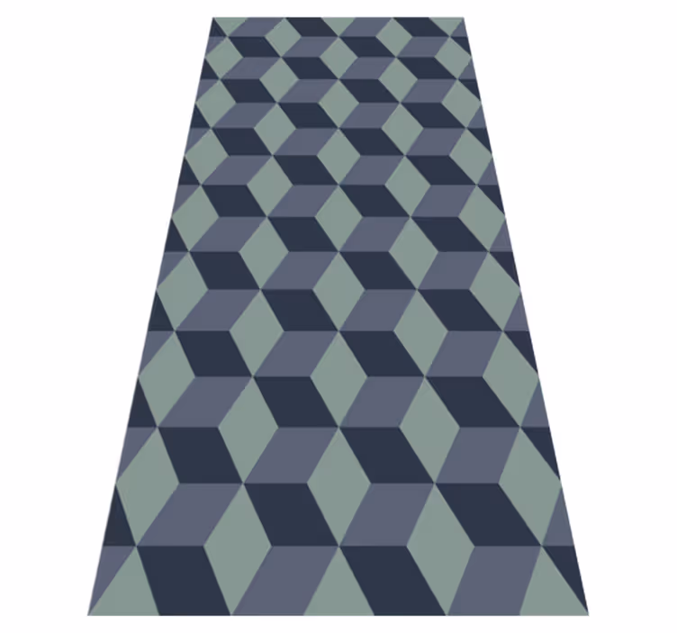 Vintage vinyl rug with retro blue cube pattern - TenStickers