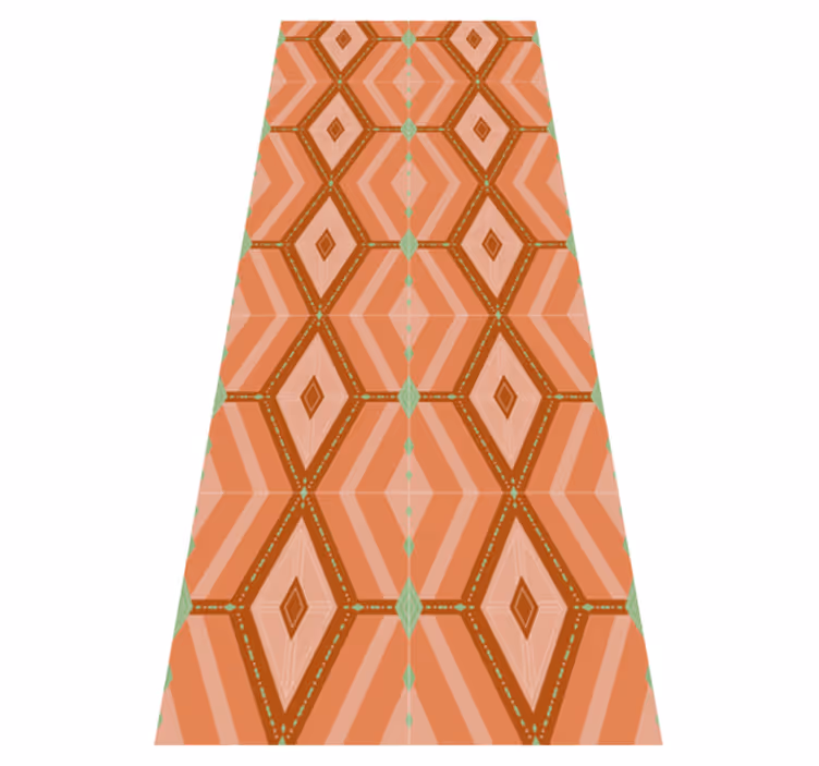 Vintage vinyl rug in 30s autumn geometric tints - TenStickers