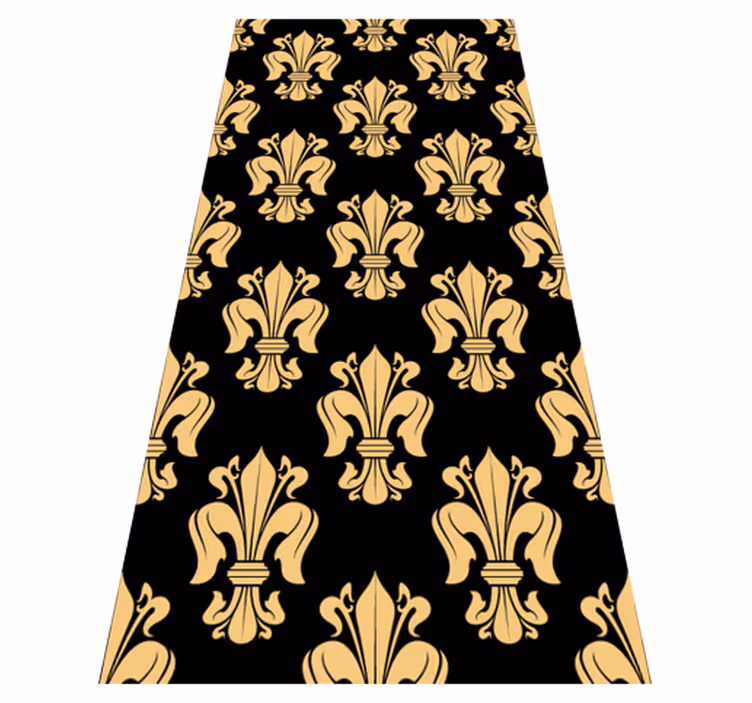 Vintage vinyl rug with lily flower design - TenStickers