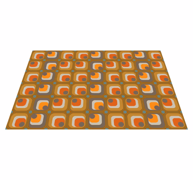 Vintage vinyl rug with 70s retro squares pattern - TenStickers
