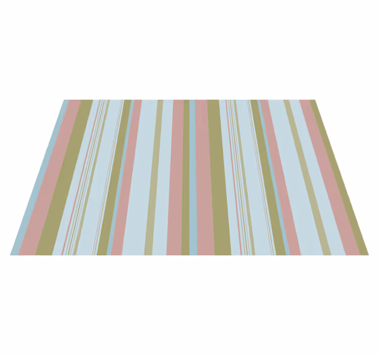 Vintage vinyl rug in blue and green 80's stripes - TenStickers