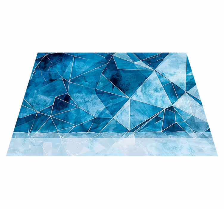 Textured vinyl rug in fractured azure - TenStickers