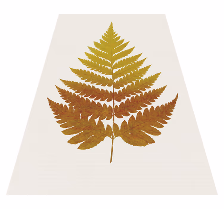 Floral vinyl rug with golden fern leaf design - TenStickers