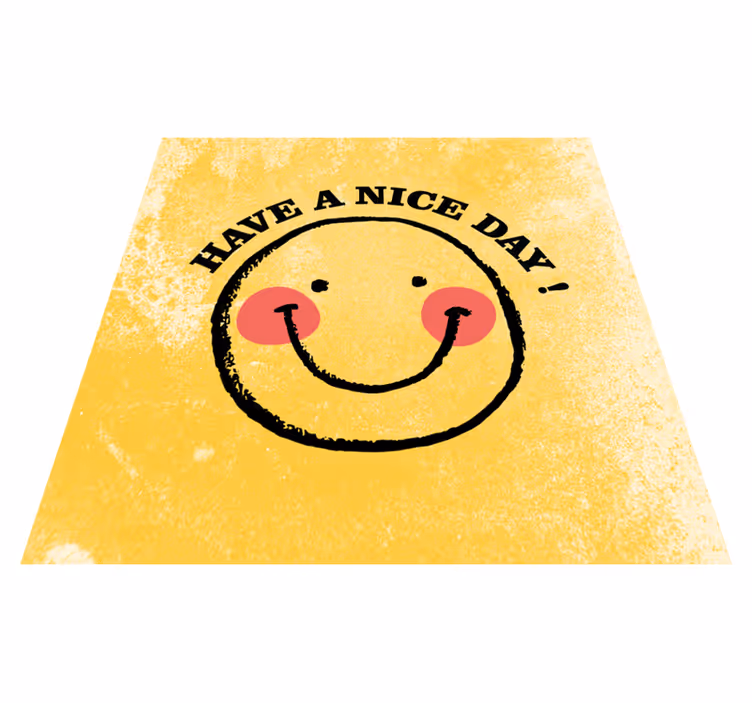 Custom rug with a cheerful smiley face design - TenStickers