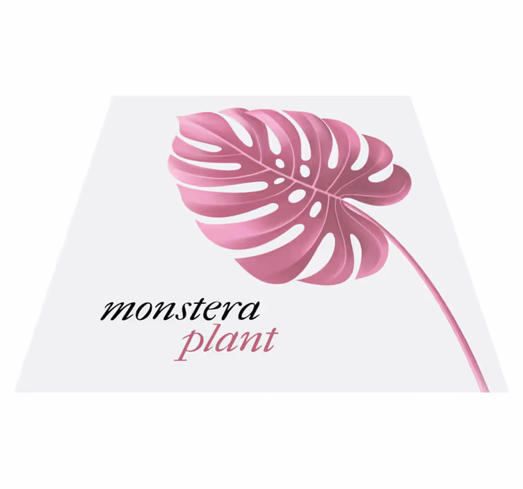 Custom rug in pink minimalist monstera style 5 - TenStickers