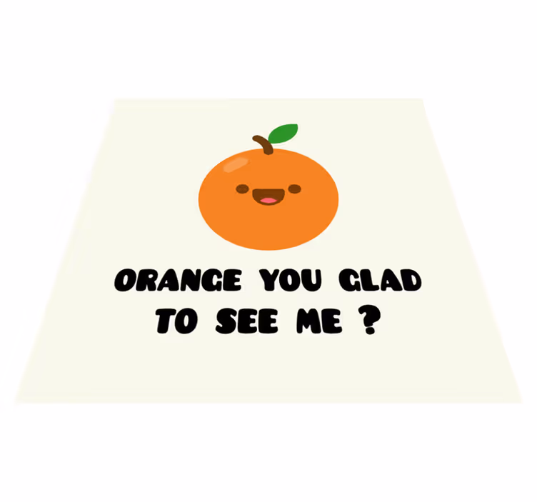 Custom rug with a funny quote about oranges - TenStickers