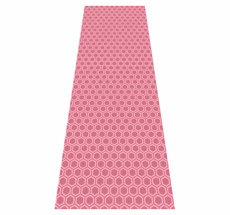 Textured vinyl rug in pink geometric hexagon pattern - TenStickers