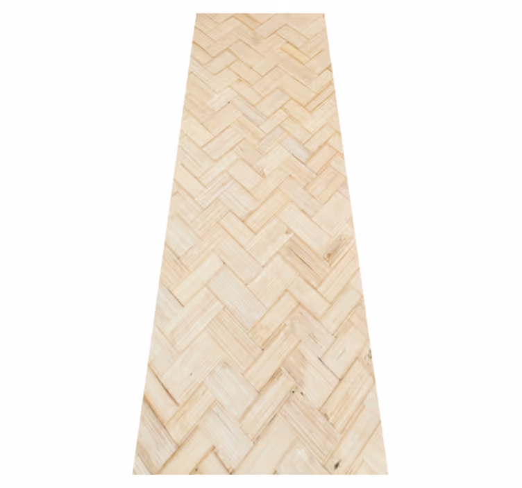 Textured vinyl rug in white herringbone pattern - TenStickers