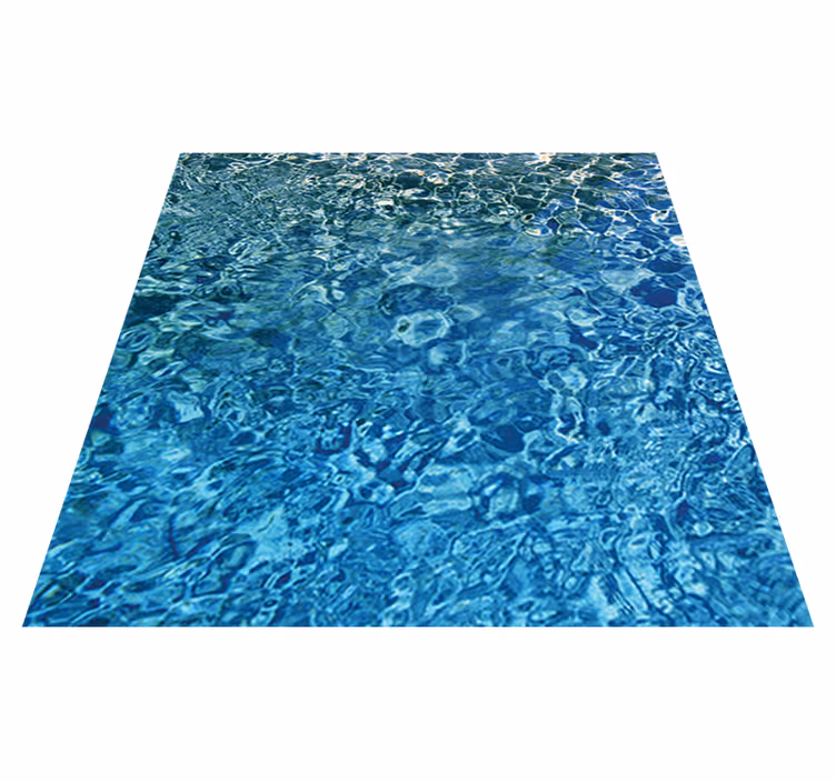 Textured vinyl rug in blue realistic water design - TenStickers
