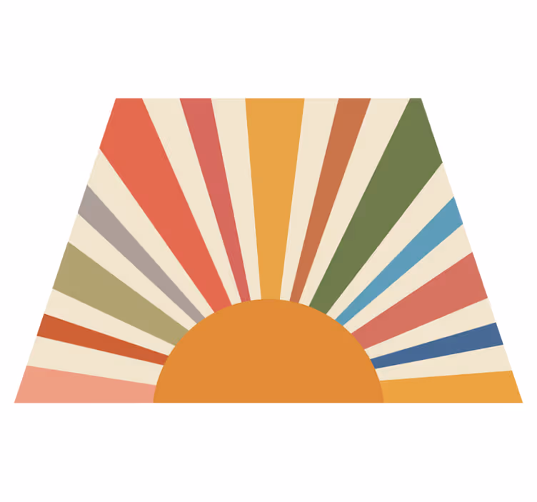 Geometric vinyl rug colorful sun wall art - TenStickers
