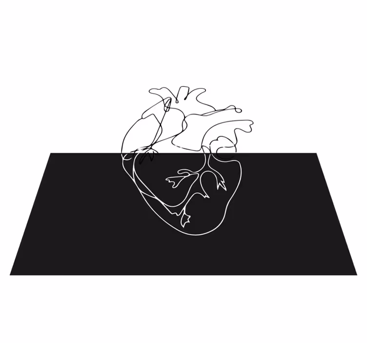 Geometric vinyl rug geometrical heart design - TenStickers