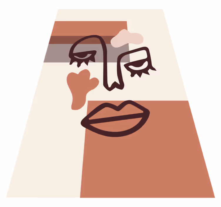 Geometric vinyl rug abstract woman face - TenStickers