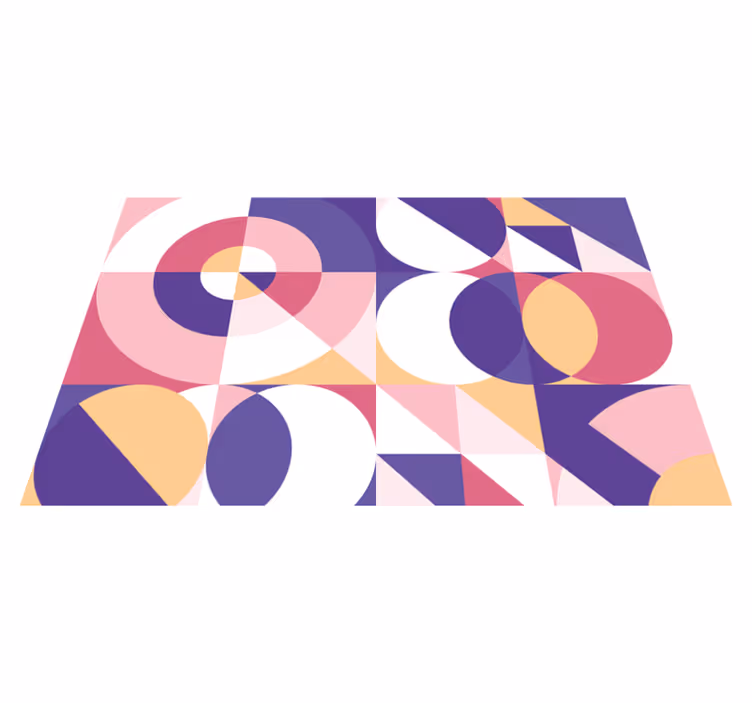Geometric vinyl rug with abstract figure art - TenStickers