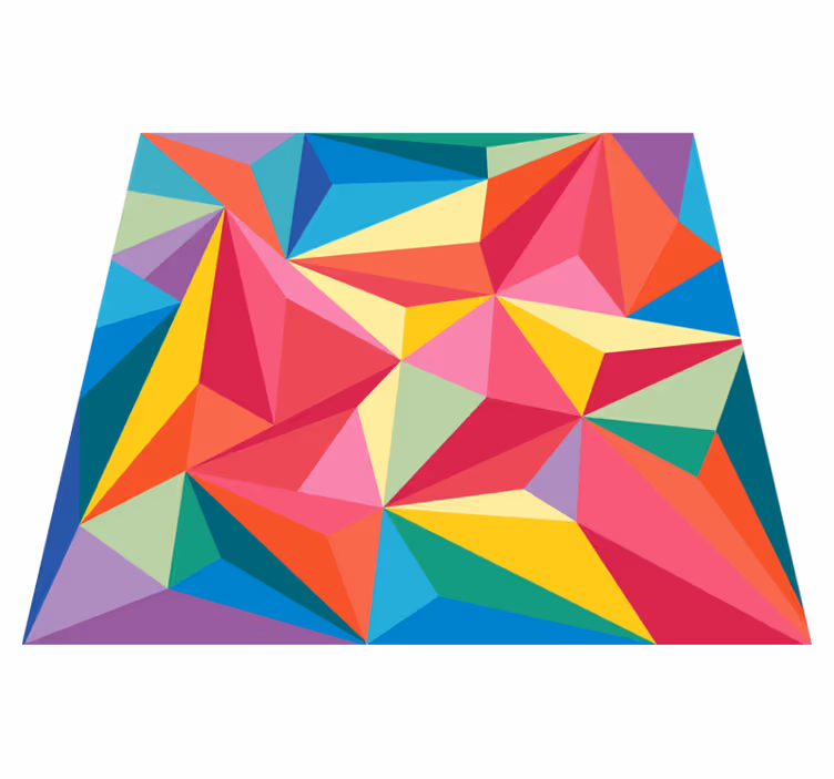 Multicolor geometric vinyl rug - TenStickers