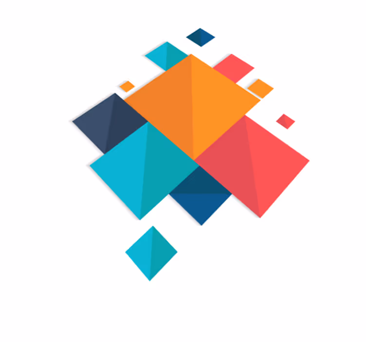 Geometric vinyl rug in vibrant squares - TenStickers