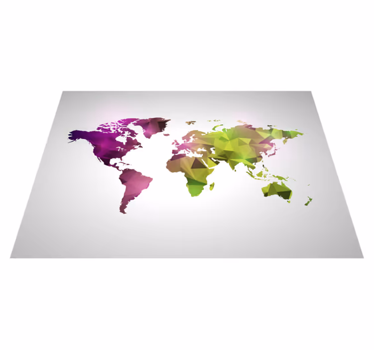 Geometric vinyl rug geometric world map - TenStickers