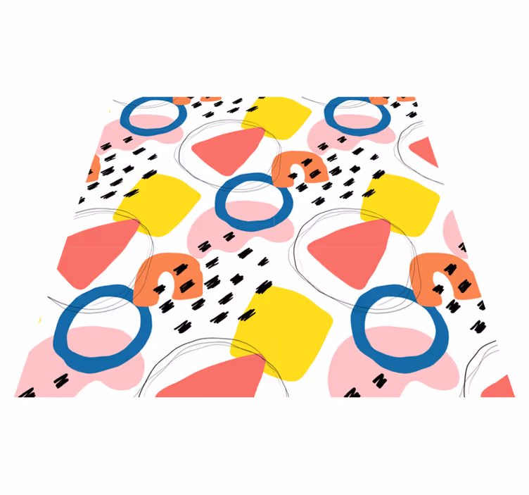 Geometric vinyl rug with artistic geometric design - TenStickers