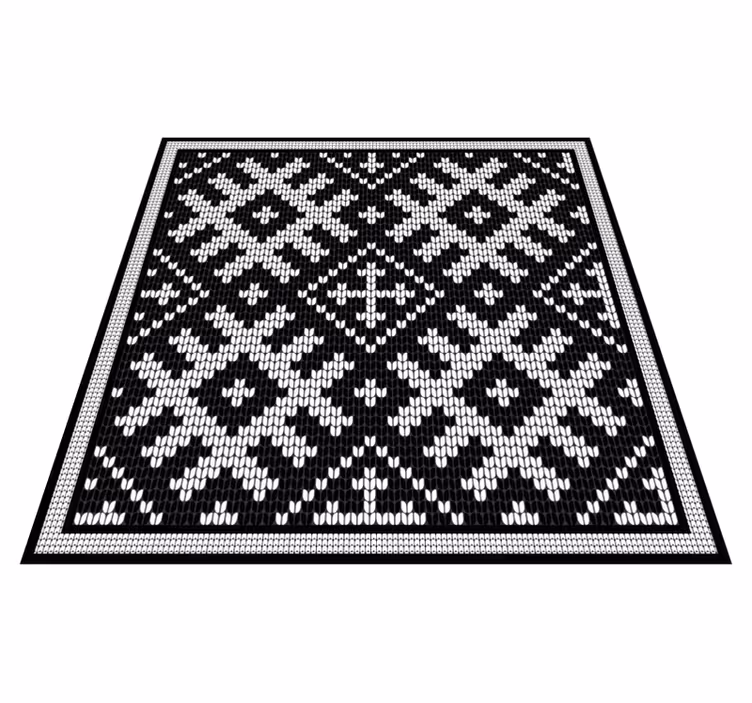 Geometric vinyl rug viking chained squares design - TenStickers