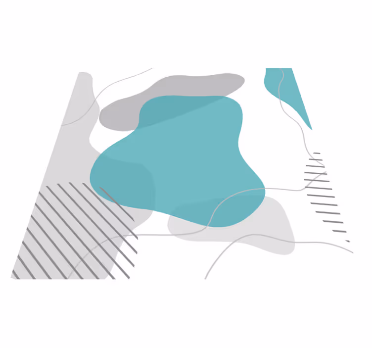 Geometric vinyl rug in blue and green designs - TenStickers