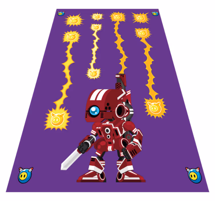 Game vinyl rug robot shooting upwards - TenStickers
