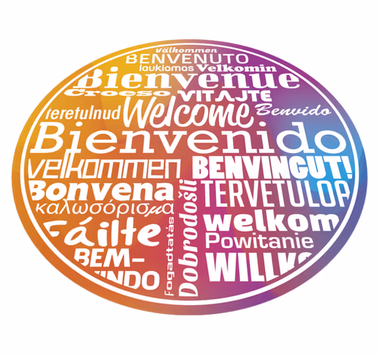 Entrance hall vinyl rug welcome in multiple languages - TenStickers