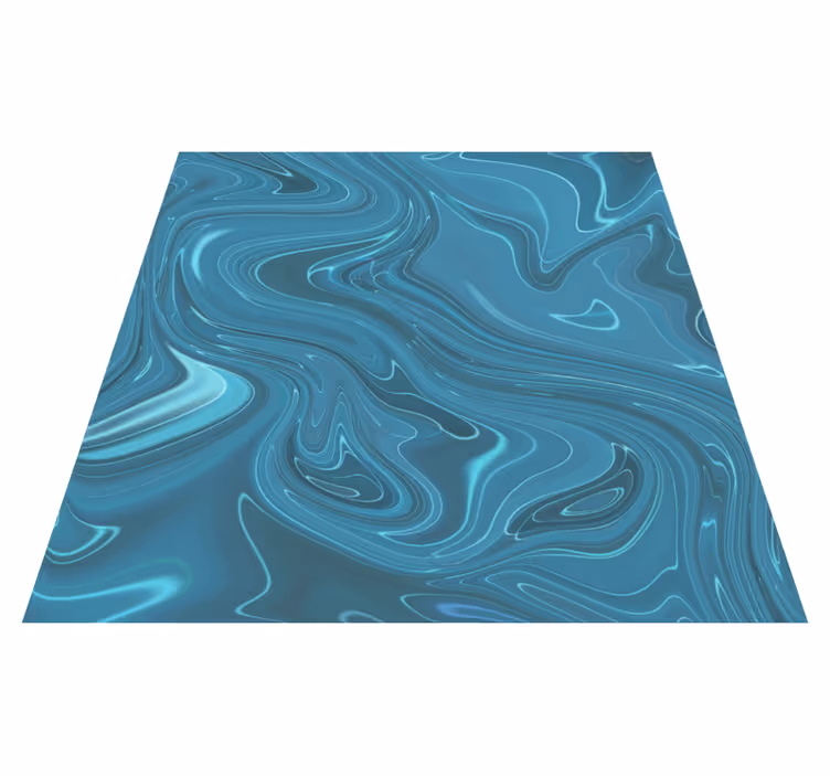 Abstract grey and turquoise cement entrance hall vinyl rug - TenStickers