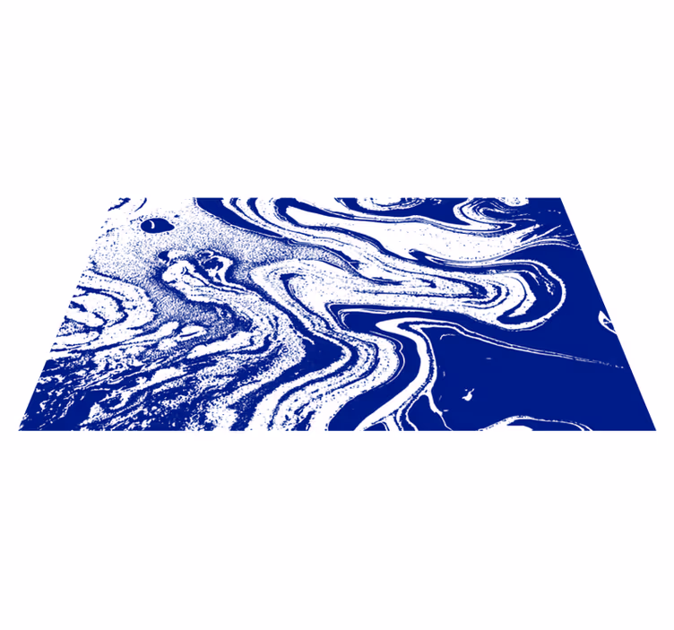 Entrance hall vinyl rug in deep blue marble design - TenStickers