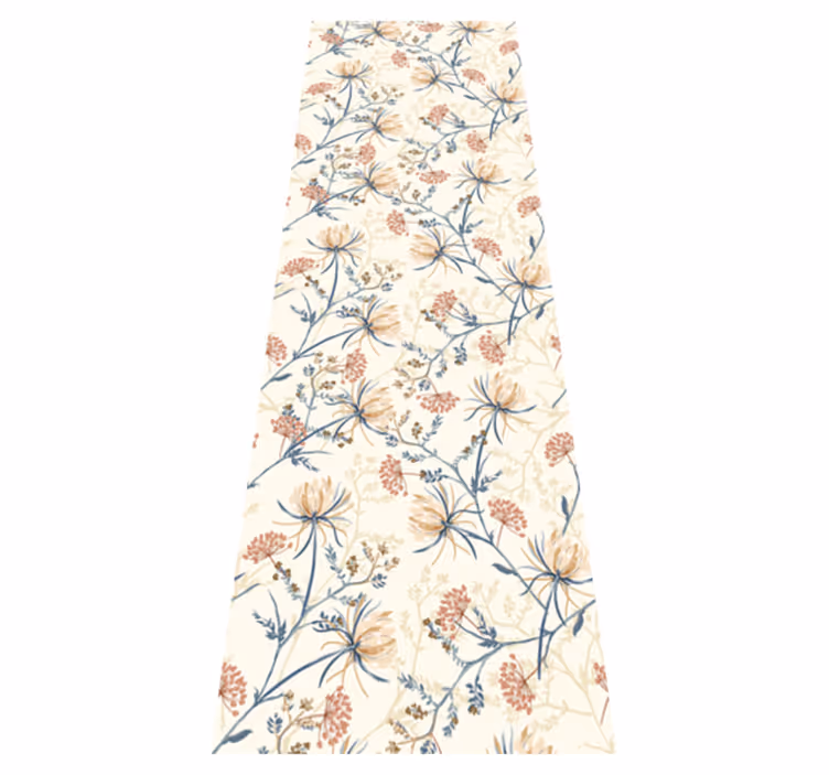 Living room vinyl rug vintage floral design - TenStickers