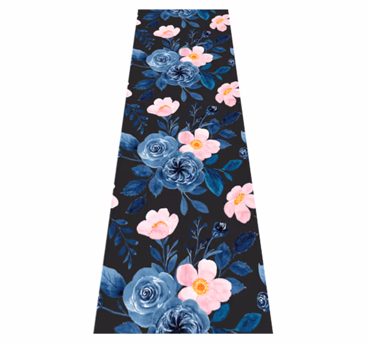 Living room vinyl rug with blue and pink design - TenStickers