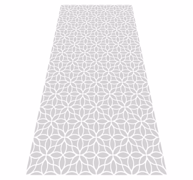 Living room vinyl rug in gray and white modern pattern - TenStickers