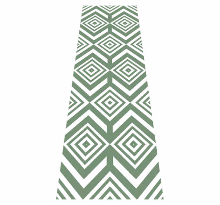 Living room vinyl rug in green rhombuses - TenStickers