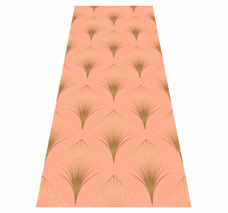 Living room vinyl rug with golden arrowhead design - TenStickers