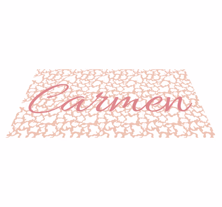 Pink Animal Print Custom Name Vinyl Rug - TenStickers