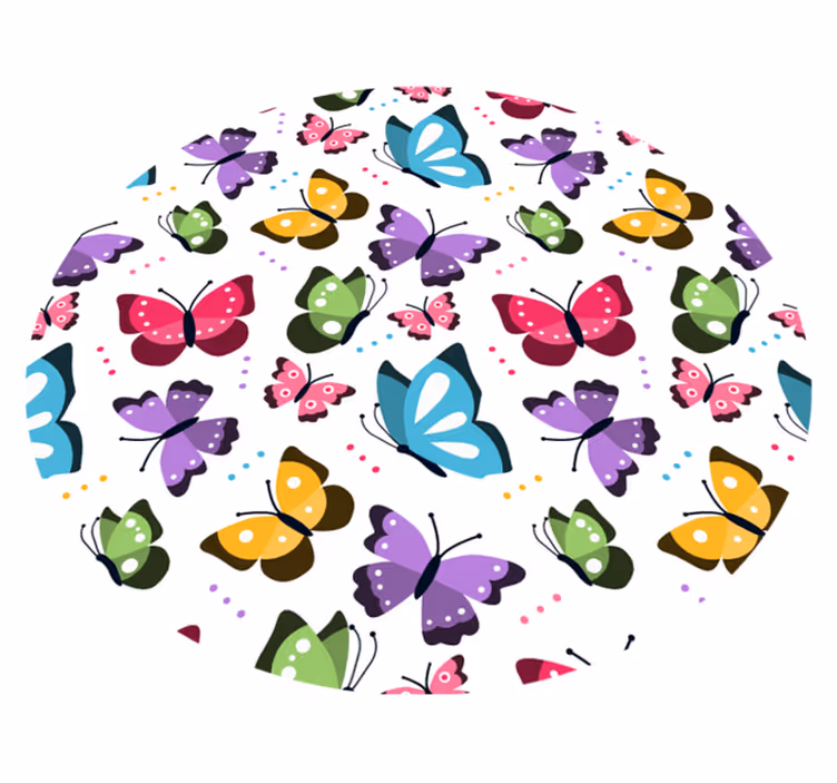 Colourful Butterflies Floor Mat - TenStickers