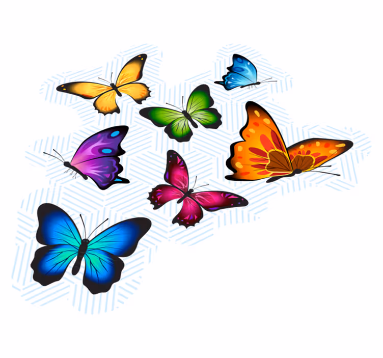 Flying Colourful Butterfly Collection Rug - TenStickers