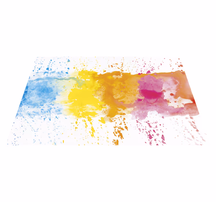 Colourful Splashed Surface Children's Bedroom Rug - TenStickers