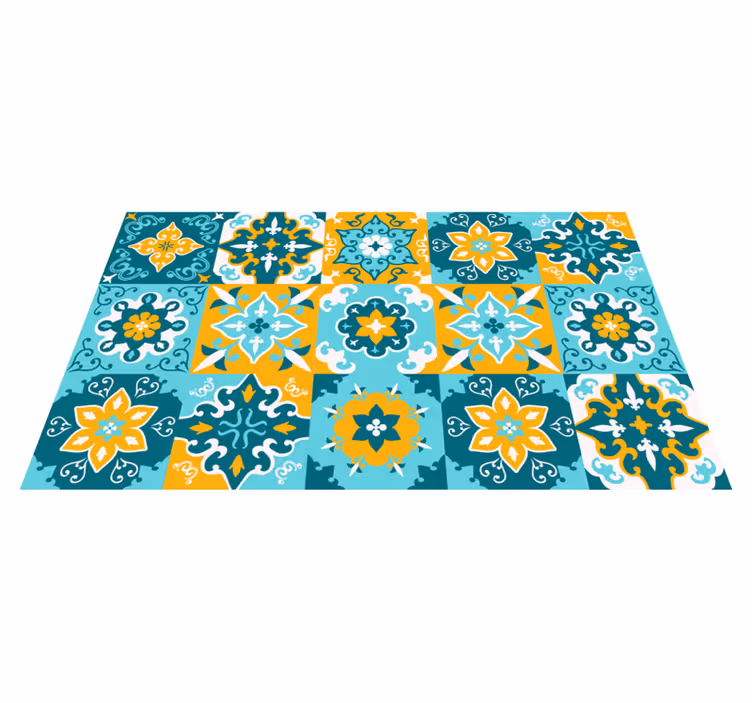Geometric Effect Tile Carpet - TenStickers