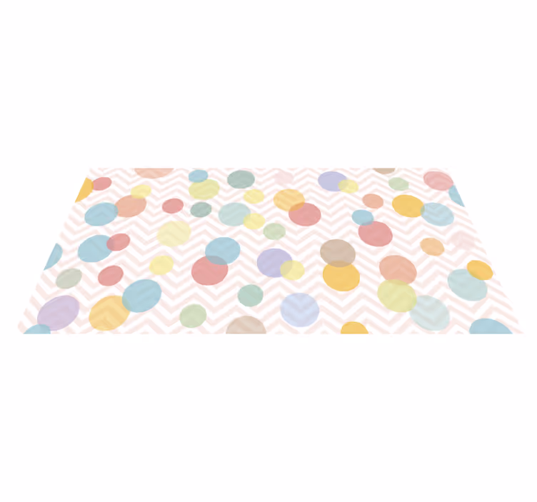 Colorful Polka Dot Chevron playroom carpet - TenStickers
