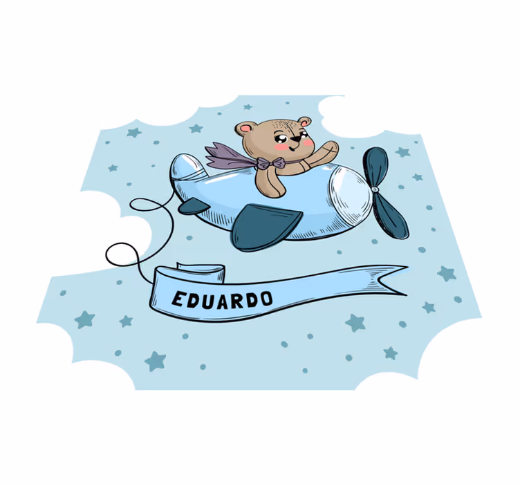 Customisable Teddy Pilot Design Floor Mat - TenStickers