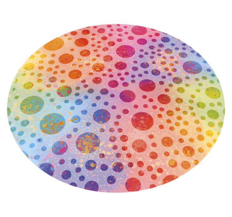 Vibrant Spotty Round Arrangement circular vinyl rug - TenStickers
