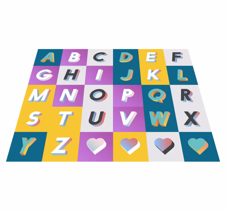 Colourful Alphabet Play Area Bedroom Rug - TenStickers