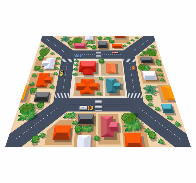 City Streetscape car play mat - TenStickers