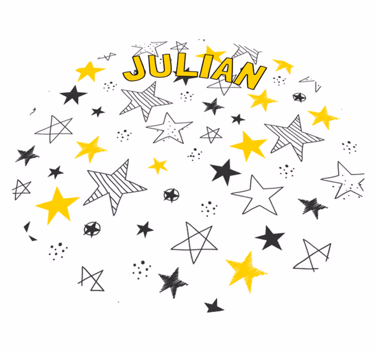 Fabulous round personalizable stars vinyl rug - TenStickers