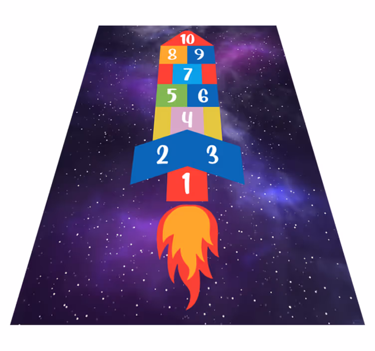 Galactic Hopscotch game vinyl rug - TenStickers