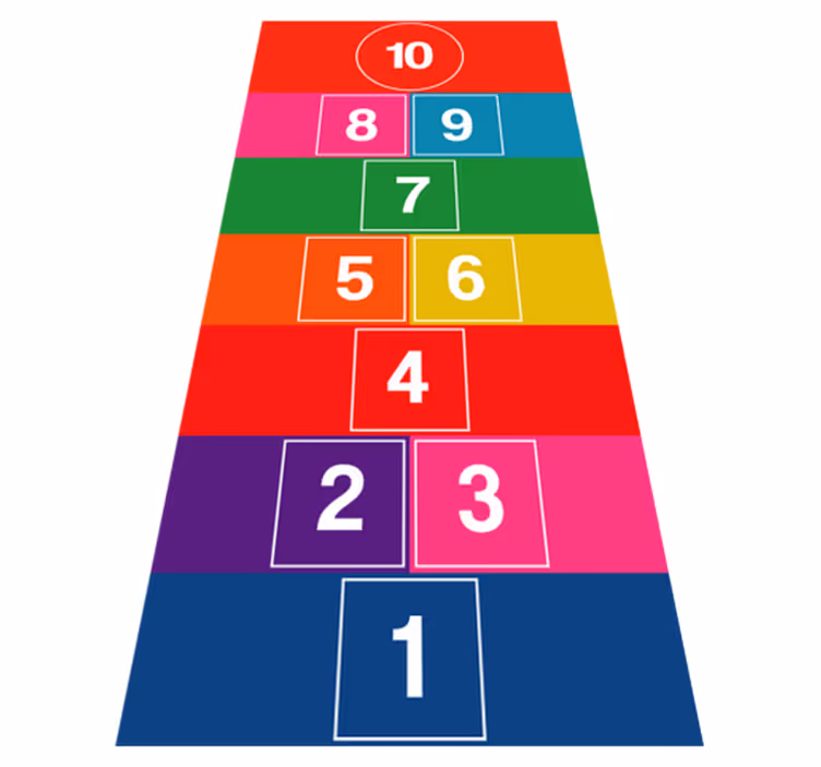 Colourful hopscotch kids vinyl rug game - TenStickers