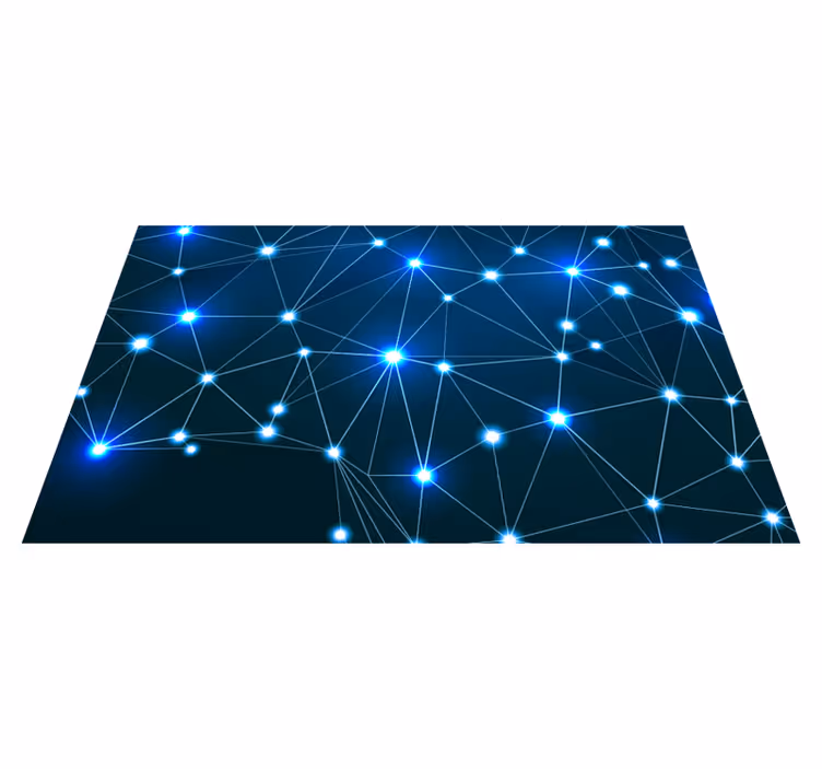 Wonderful polygonal twinkles map vinyl rug - TenStickers