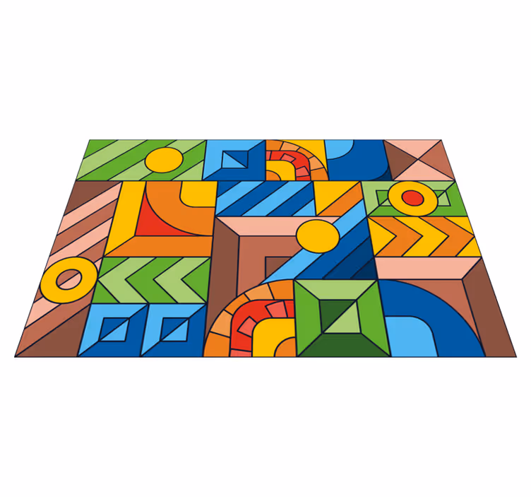 Amazing colored abstract mosaic vinyl rug - TenStickers
